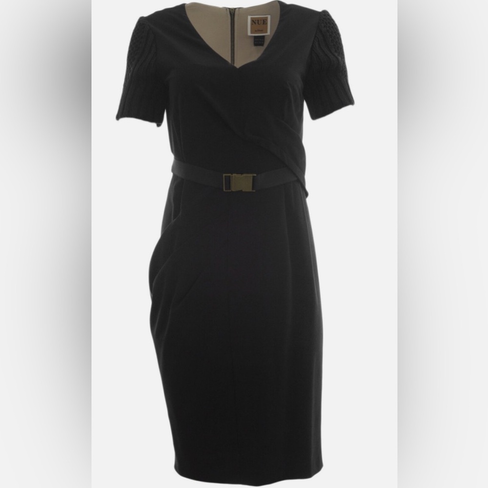 Nue by Shani Elegant Black Dress with Belt NWT